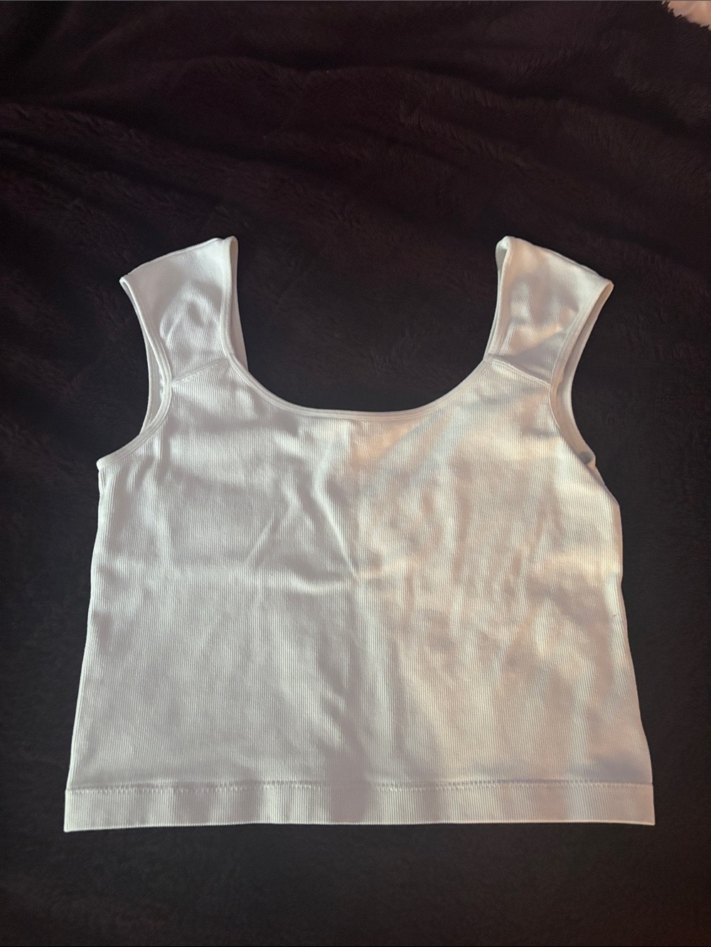 Garage White Scoop-Neck Crop Tank Top